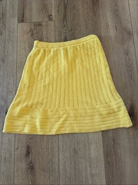 Banana Republic | Yellow Knit A-Line Skirt with Textured Stitch | size M